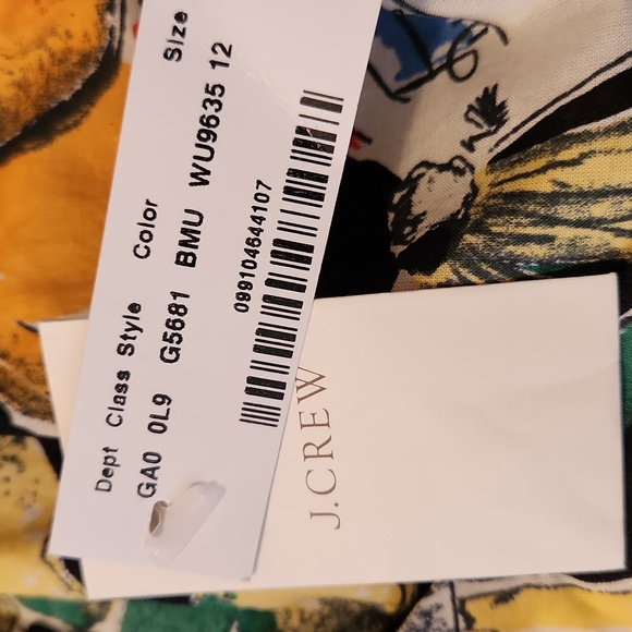 J. Crew Ruffle Top Post Card Print Size 12 NWT - Picture 12 of 14